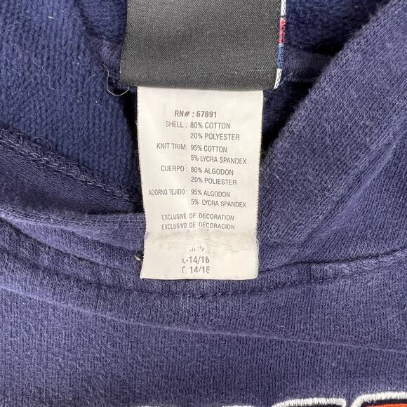 Vintage Y2K Reebok NFL Denver Broncos Hoodie Boys L 14-16 Navy Blue Team Apparel - Picture 7 of 9